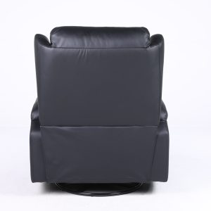 Copenhagan Leather Manual Recliner Armchair with Heat Massager in Black - Image 7