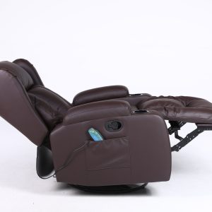 Copenhagan Leather Manual Recliner Armchair with Heat Massager in Brown Copenhagan Leather Manual Recliner Armchair with Heat Massager in Brown - Image 7