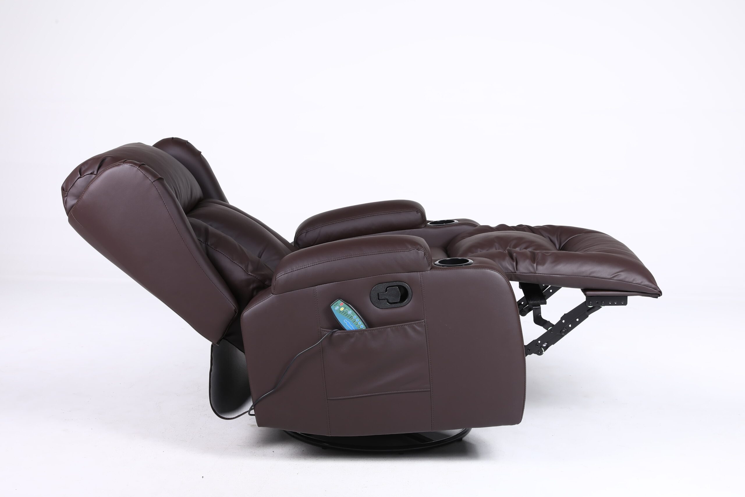 Copenhagan Leather Manual Recliner Armchair with Heat Massager in Brown Copenhagan Leather Manual Recliner Armchair with Heat Massager in Brown - Image 7