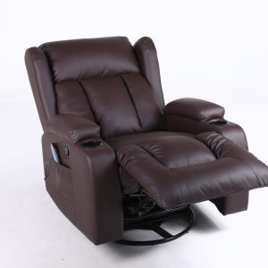 Copenhagan Leather Manual Recliner Armchair with Heat Massager in Brown Copenhagan Leather Manual Recliner Armchair with Heat Massager in Brown - Image 6
