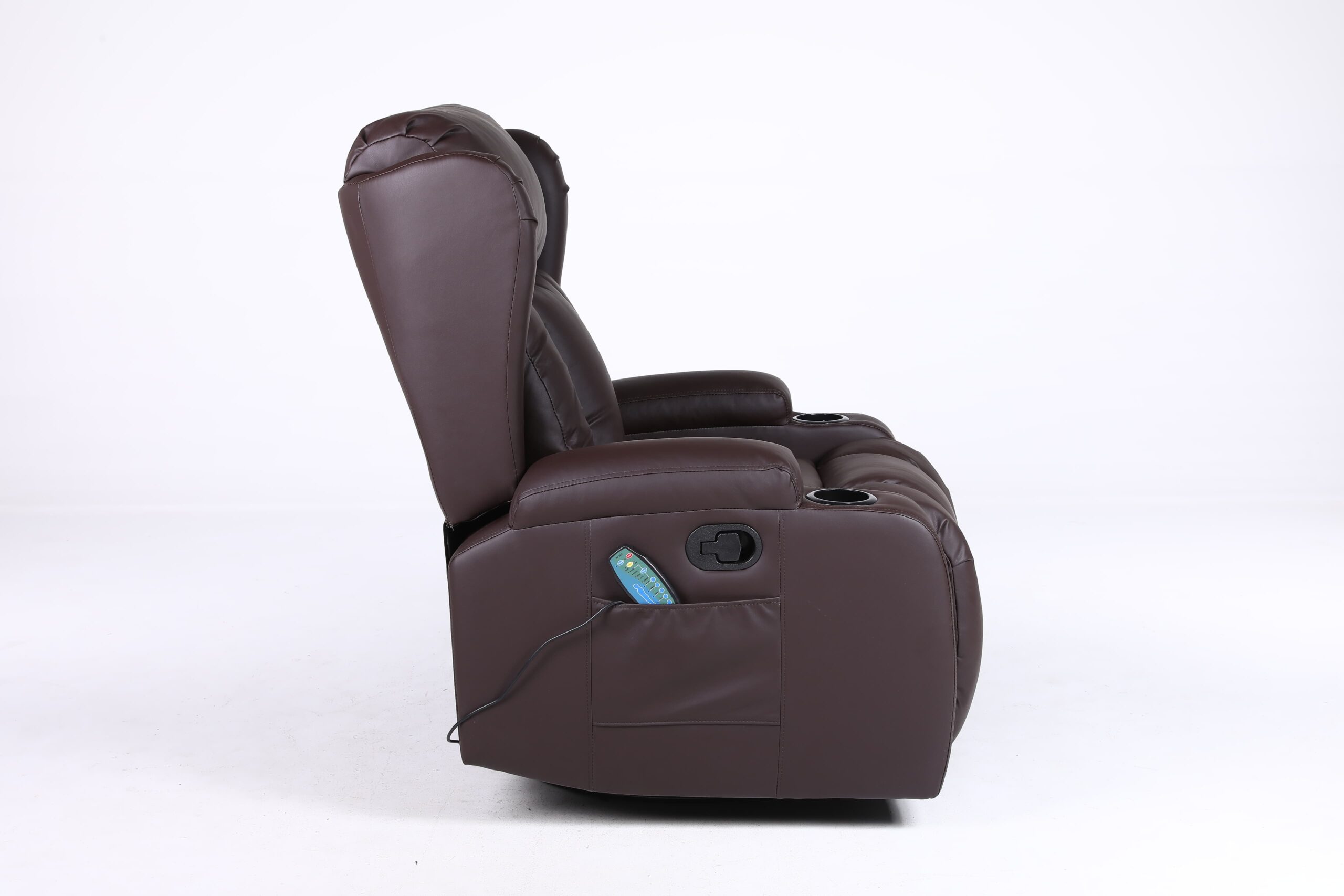 Copenhagan Leather Manual Recliner Armchair with Heat Massager in Brown Copenhagan Leather Manual Recliner Armchair with Heat Massager in Brown - Image 5