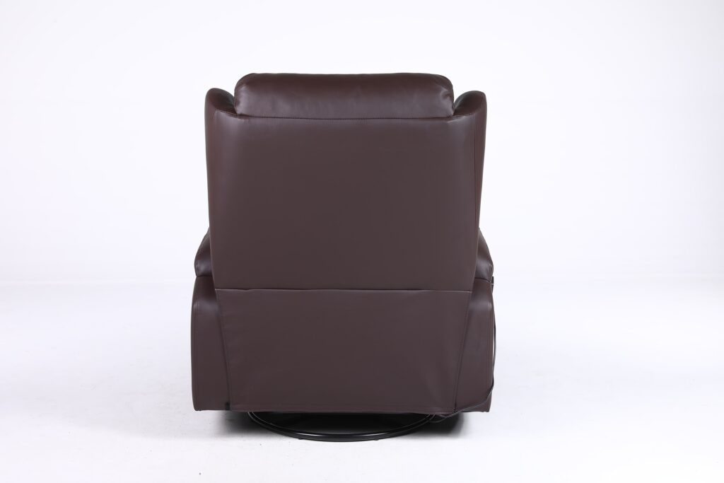 Copenhagan Leather Manual Recliner Armchair with Heat Massager in Brown