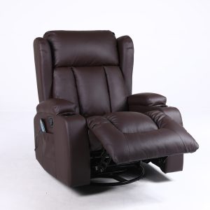 Copenhagan Leather Manual Recliner Armchair with Heat Massager in Brown Copenhagan Leather Manual Recliner Armchair with Heat Massager in Brown - Image 3