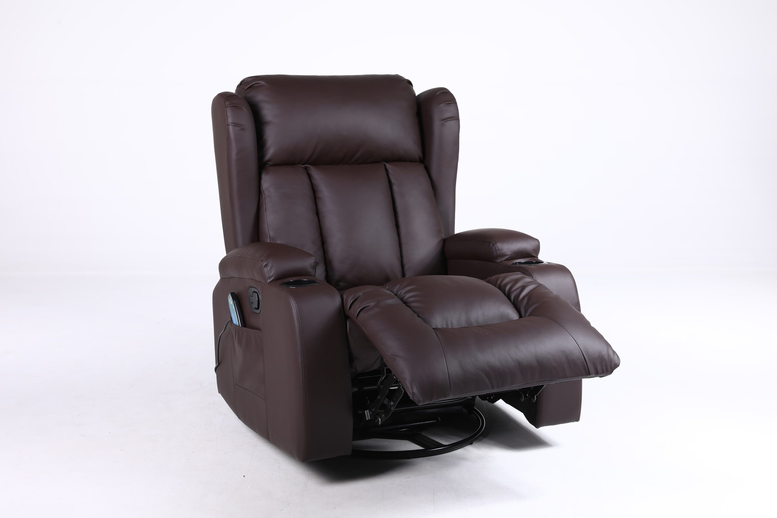 Copenhagan Leather Manual Recliner Armchair with Heat Massager in Brown Copenhagan Leather Manual Recliner Armchair with Heat Massager in Brown - Image 3