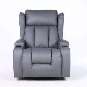 Alternative view of Copenhagan Leather Manual Recliner Armchair with Heat Massager in Grey