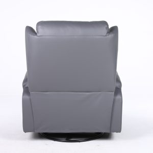 Copenhagan Leather Manual Recliner Armchair with Heat Massager in Grey - Image 7