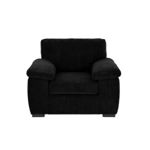 Amalfi Jumbo Cord Fabric Armchair in Black