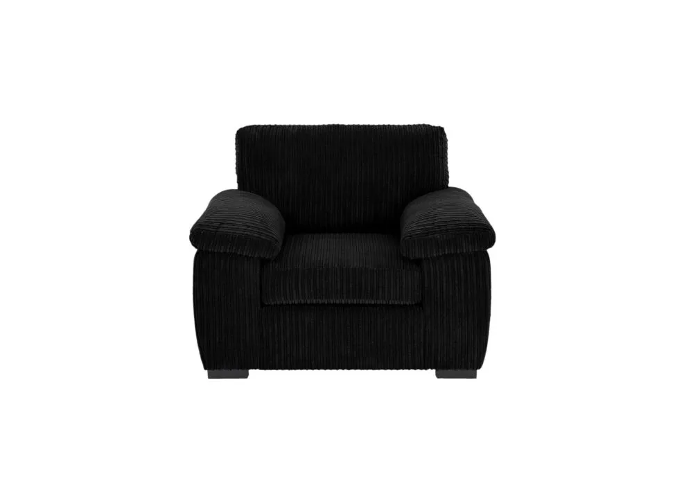 Amalfi Jumbo Cord Fabric Armchair in Black Amalfi Jumbo Cord Fabric Armchair in Black