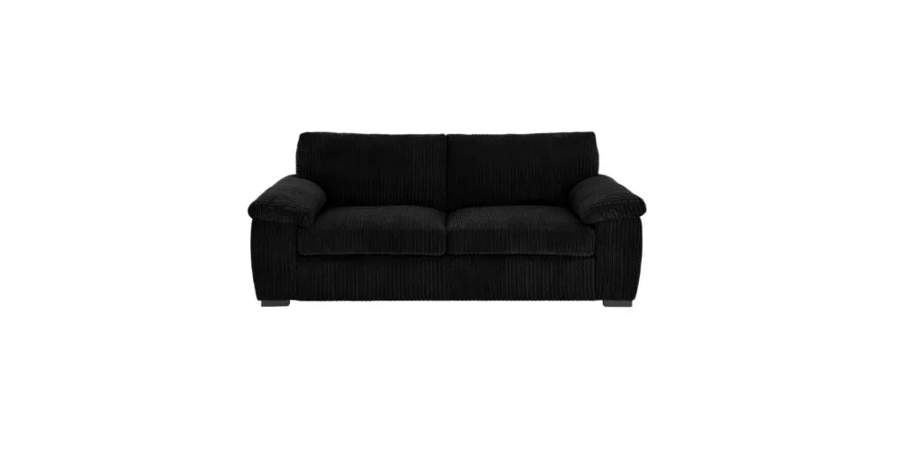 Amalfi Jumbo Cord Black Sofa 3+2 Fabric Sofa in Black Amalfi Jumbo Cord Black Sofa 3+2 Fabric Sofa in Black - Image 2