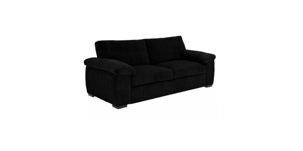 Amalfi Jumbo Cord Black Sofa 3+2 Fabric Sofa in Black Amalfi Jumbo Cord in Black