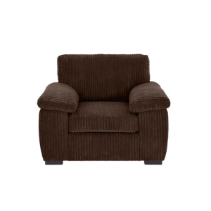Amalfi Jumbo Cord Fabric Armchair in Chocolate