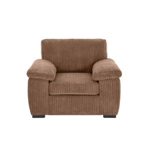 Amalfi Jumbo Cord Fabric Armchair in Coffee