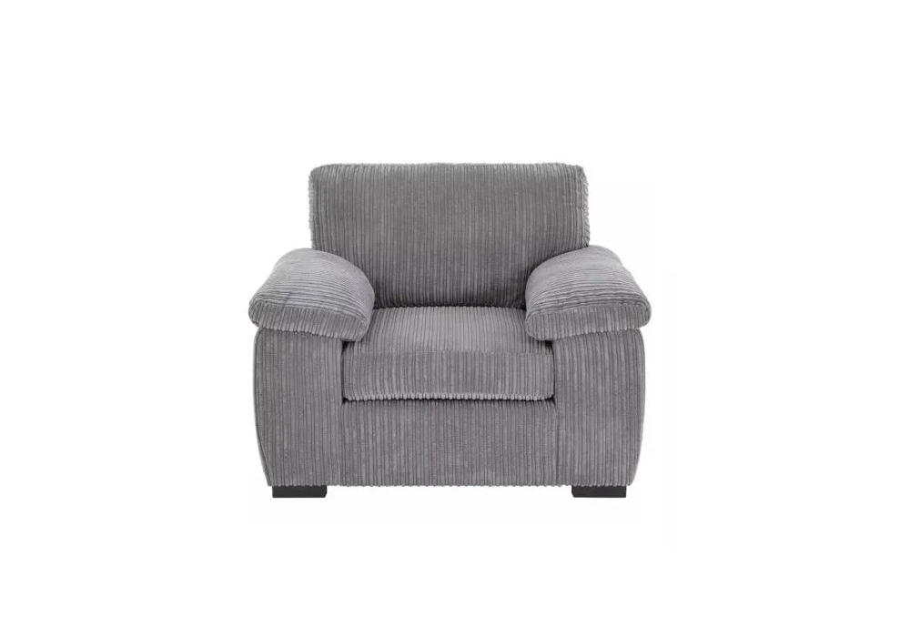 Amalfi Jumbo Cord Fabric Armchair in Grey Amalfi Jumbo Cord Fabric Armchair in Grey