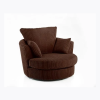Dylan Jumbo Cord Fabric Swivel Chair Armchair in Chocolate
