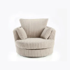 Dylan Jumbo Cord Fabric Swivel Chair Armchair in Cream
