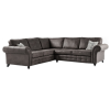 Oakland Suede 4-5 Seater Corner Sofa in Charcoal Black Fabric
