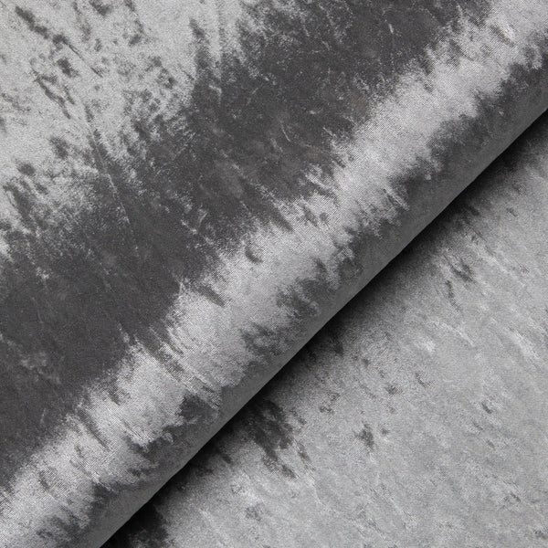 Dylan Crushed Velvet Fabric Footstool in Silver