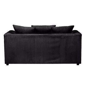 Dylan Jumbo Cord 3+2 Seater Fabric Sofa in Black Dylan Jumbo Cord 3+2 Seater Fabric Sofa in Black - Image 5