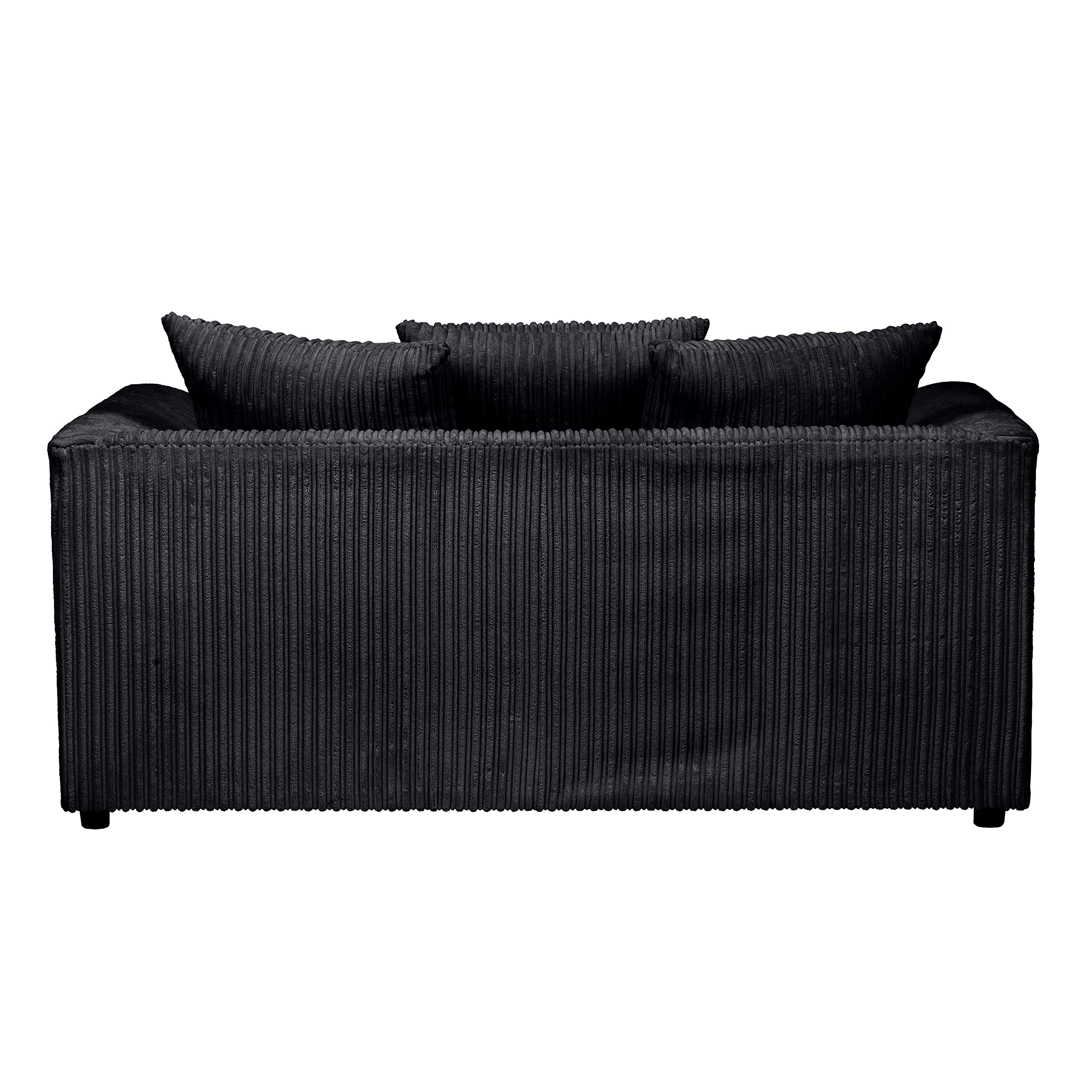 Dylan Jumbo Cord 3+2 Seater Fabric Sofa in Black Dylan Jumbo Cord 3+2 Seater Fabric Sofa in Black - Image 5