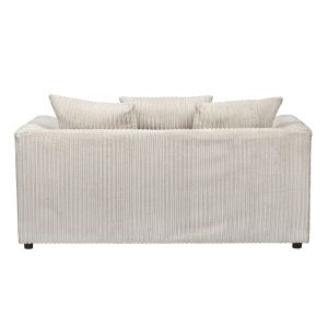 Dylan Jumbo Cord 3+2 Seater Fabric Sofa in Cream Dylan Jumbo Cord 3+2 Seater Fabric Sofa in Cream - Image 5
