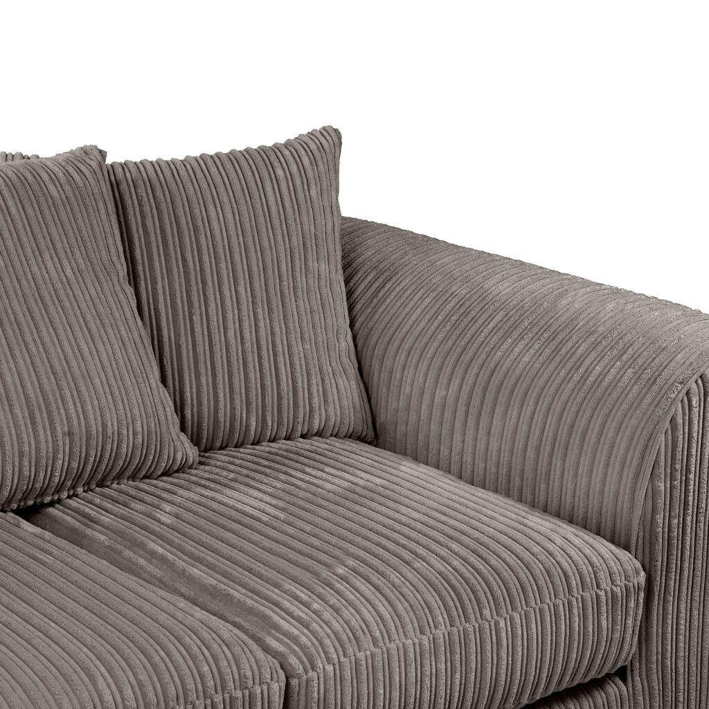 Dylan Jumbo Cord 3+2 Seater Fabric Sofa in Grey Dylan Jumbo Cord 3+2 Seater Fabric Sofa in Grey