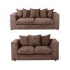 Dylan Jumbo Cord 3+2 Seater Fabric Sofa in Chocolate