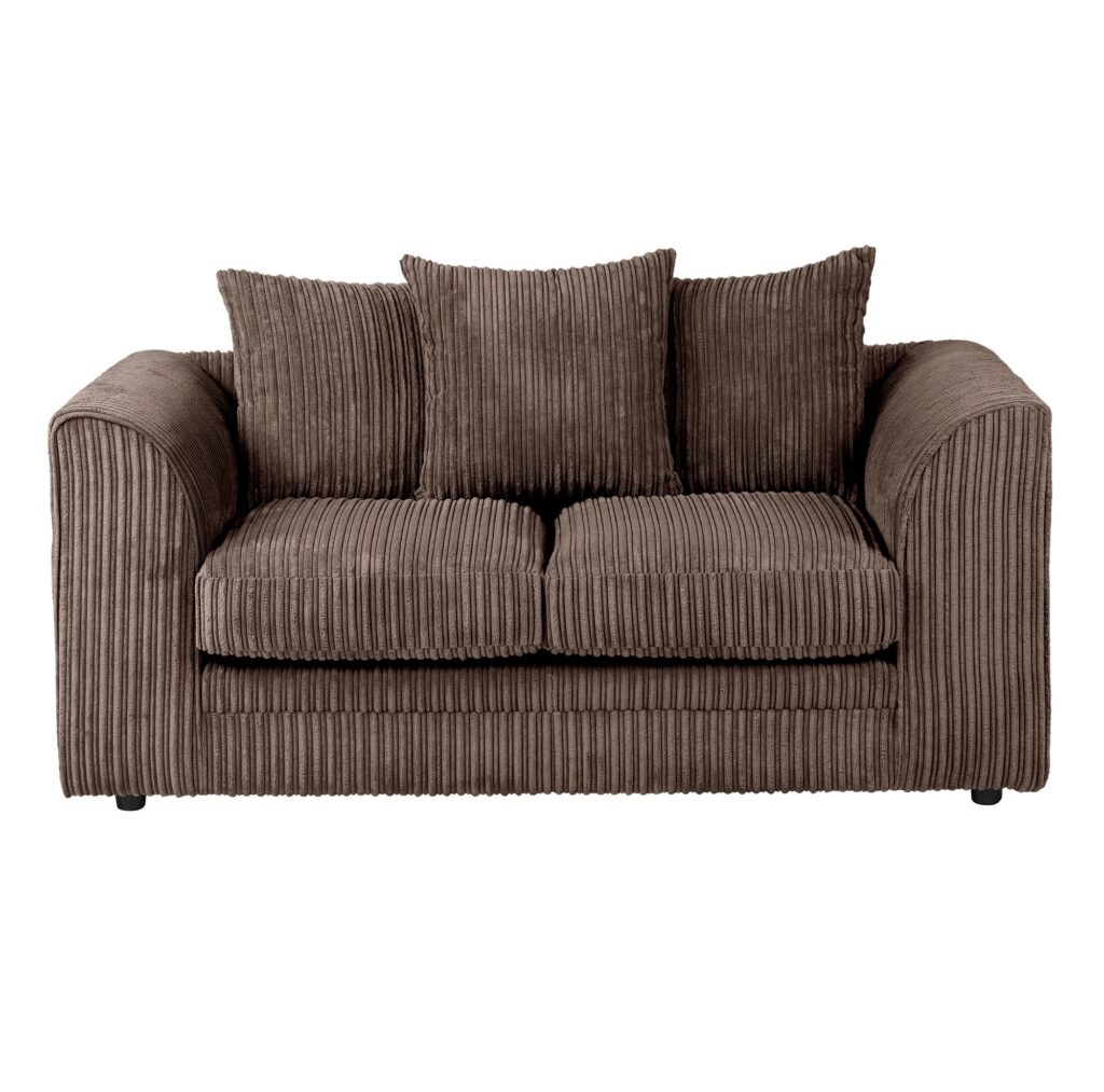 Dylan Jumbo Cord 3+2 Seater Fabric Sofa in Chocolate