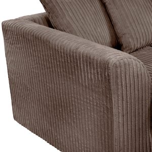 Dylan Jumbo Cord 3+2 Seater Fabric Sofa in Chocolate - Image 10