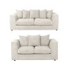 Dylan Jumbo Cord 3+2 Seater Fabric Sofa in Cream