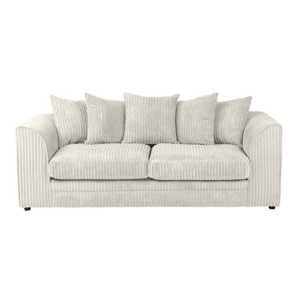 Dylan Jumbo Cord 3+2 Seater Fabric Sofa in Cream Dylan Jumbo Cord 3+2 Seater Fabric Sofa in Cream