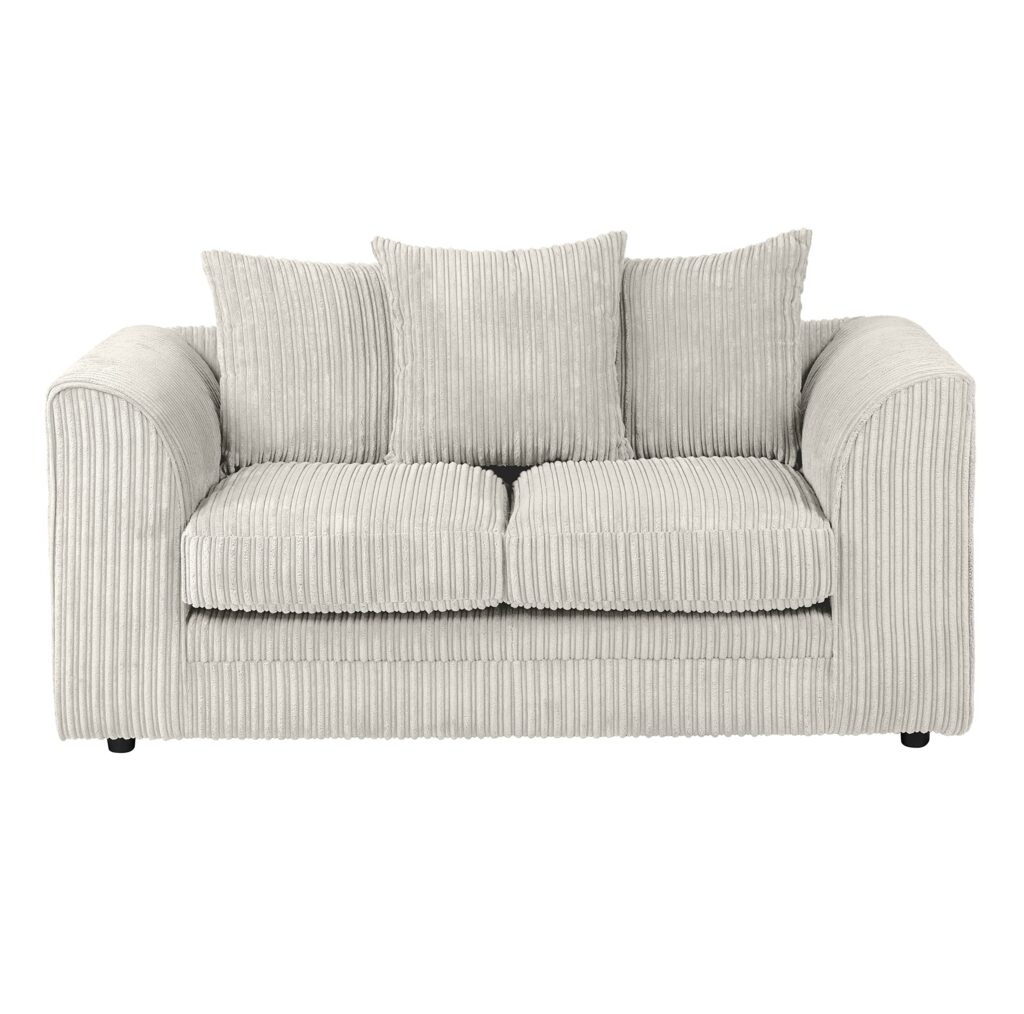 Dylan Jumbo Cord 3+2 Seater Fabric Sofa in Cream