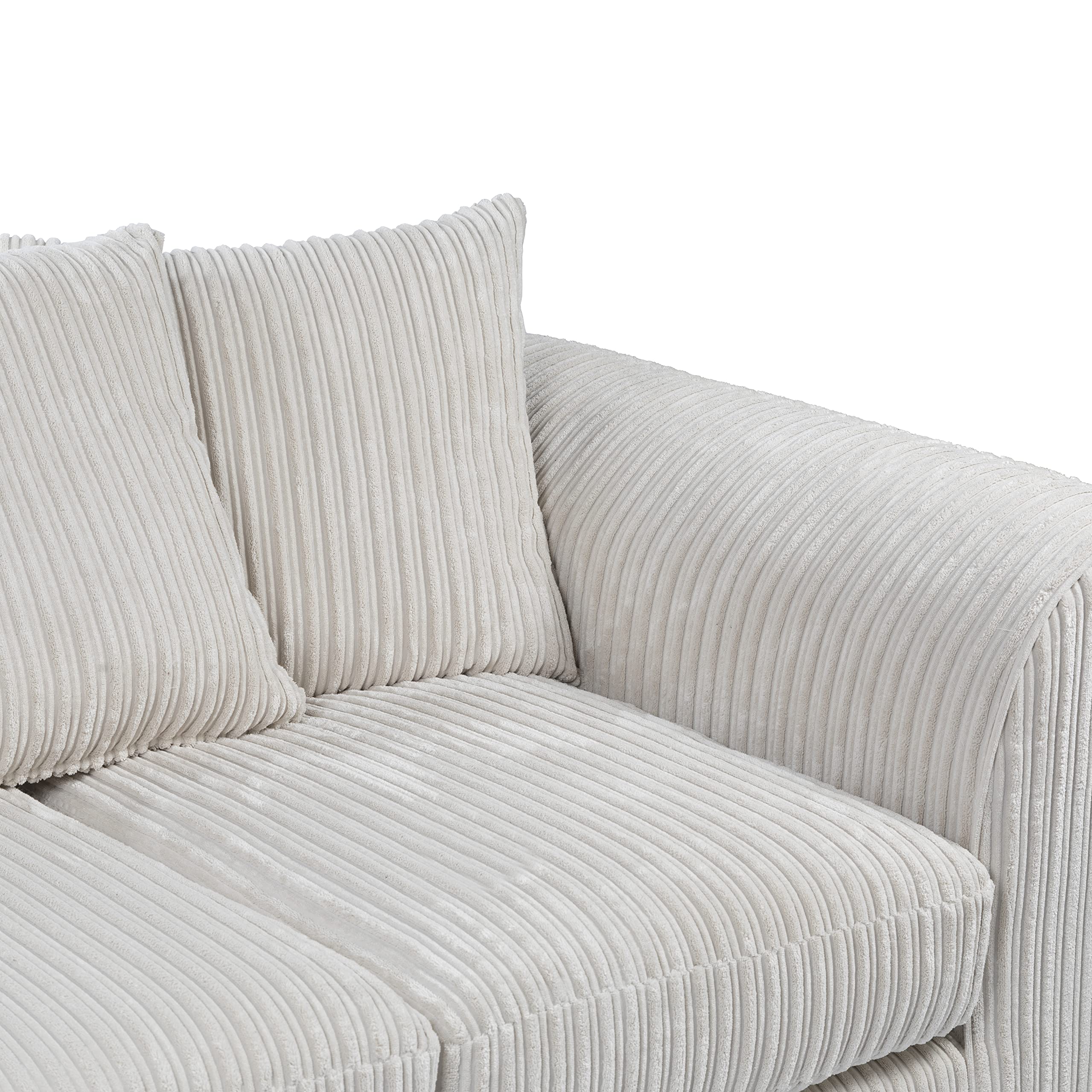 Dylan Jumbo Cord 3+2 Seater Fabric Sofa in Cream Dylan Jumbo Cord 3+2 Seater Fabric Sofa in Cream - Image 2