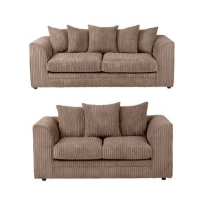 Dylan Jumbo Cord 3+2 Seater Fabric Sofa in Coffee