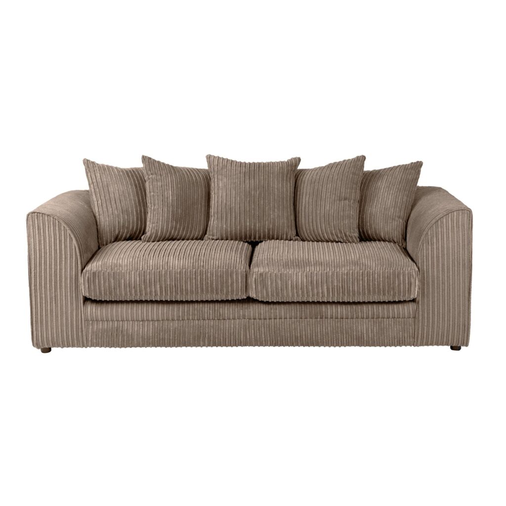 Dylan Jumbo Cord 3+2 Seater Fabric Sofa in Coffee