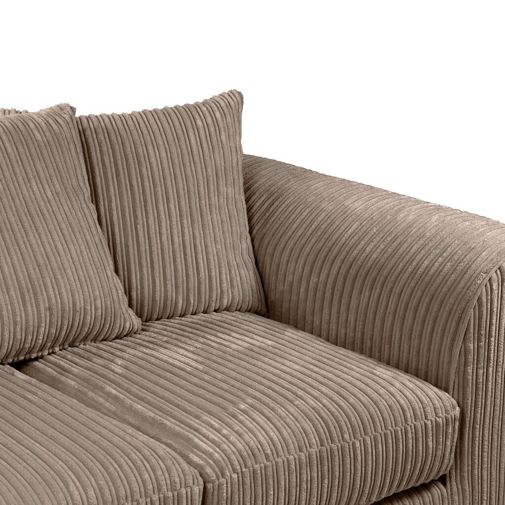 Dylan Jumbo Cord 3+2 Seater Fabric Sofa in Coffee