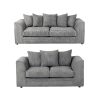 Dylan Jumbo Cord 3+2 Seater Fabric Sofa in Grey