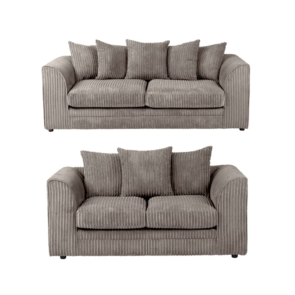Dylan Jumbo Cord Fabric Swivel Chair Armchair in Grey