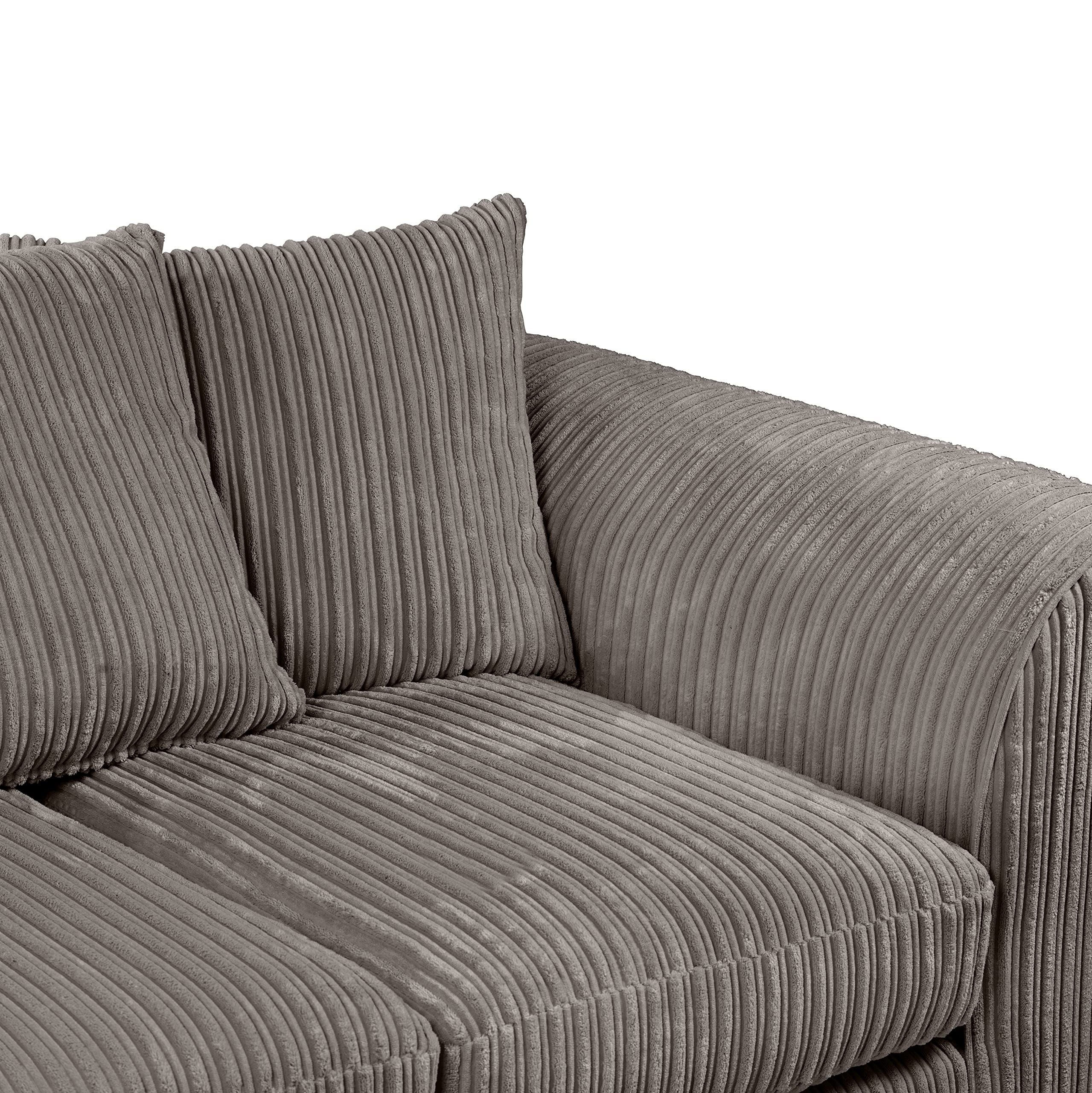 Dylan Jumbo Cord 3+2 Seater Fabric Sofa in Grey Dylan Jumbo Cord 3+2 Seater Fabric Sofa in Grey - Image 2