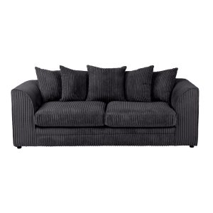 Dylan Jumbo Cord 3+2 Seater Fabric Sofa in Black Dylan Jumbo Cord 3+2 Seater Fabric Sofa in Black - Image 8
