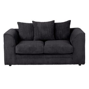 Dylan Jumbo Cord 3+2 Seater Fabric Sofa in Black Dylan Jumbo Cord 3+2 Seater Fabric Sofa in Black - Image 4