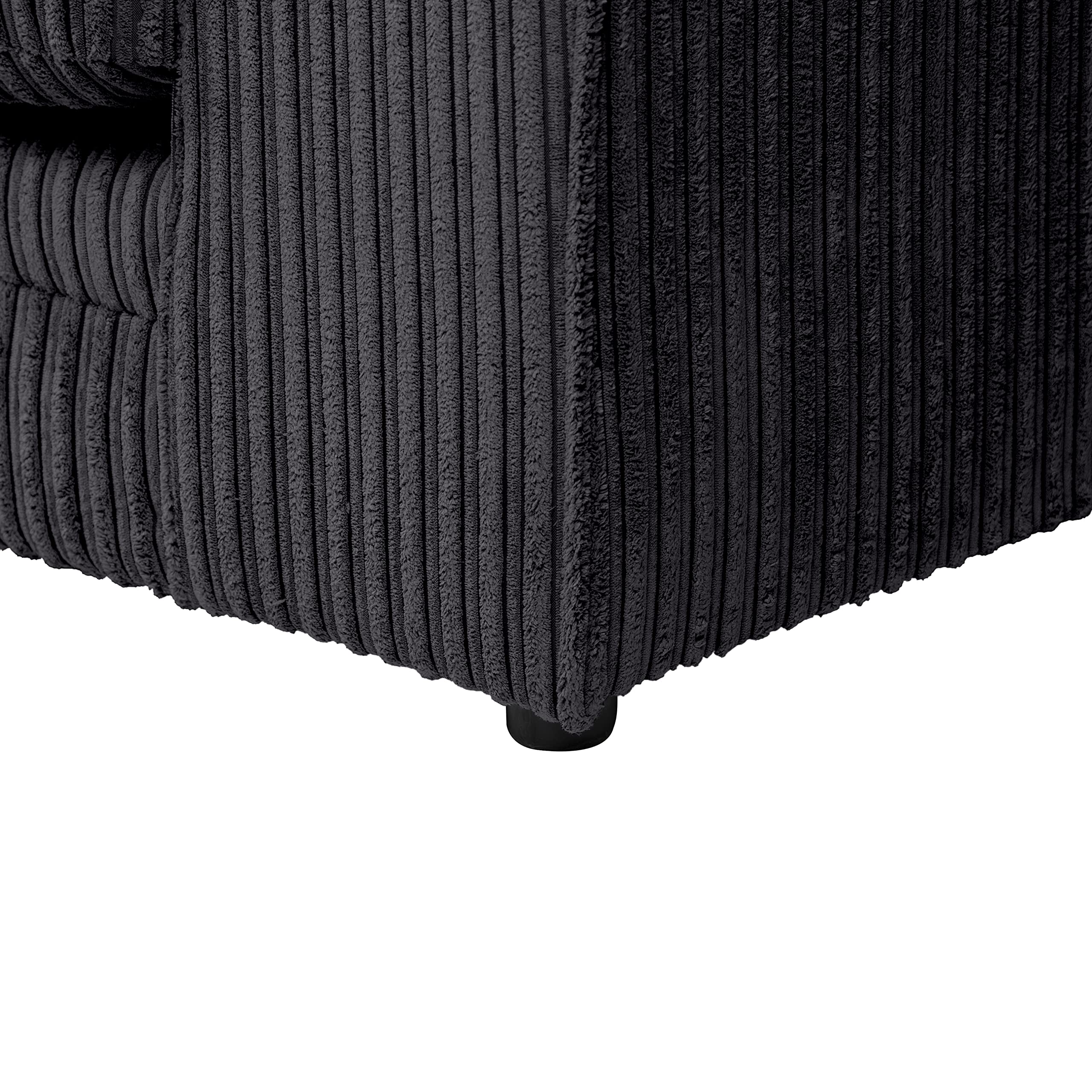 Dylan Jumbo Cord 3+2 Seater Fabric Sofa in Black Dylan Jumbo Cord 3+2 Seater Fabric Sofa in Black - Image 11