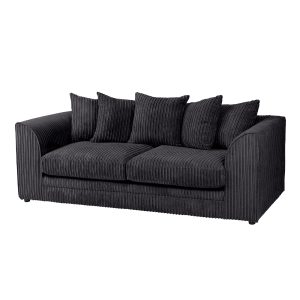 Dylan Jumbo Cord 3+2 Seater Fabric Sofa in Black Dylan Jumbo Cord 3+2 Seater Fabric Sofa in Black - Image 7