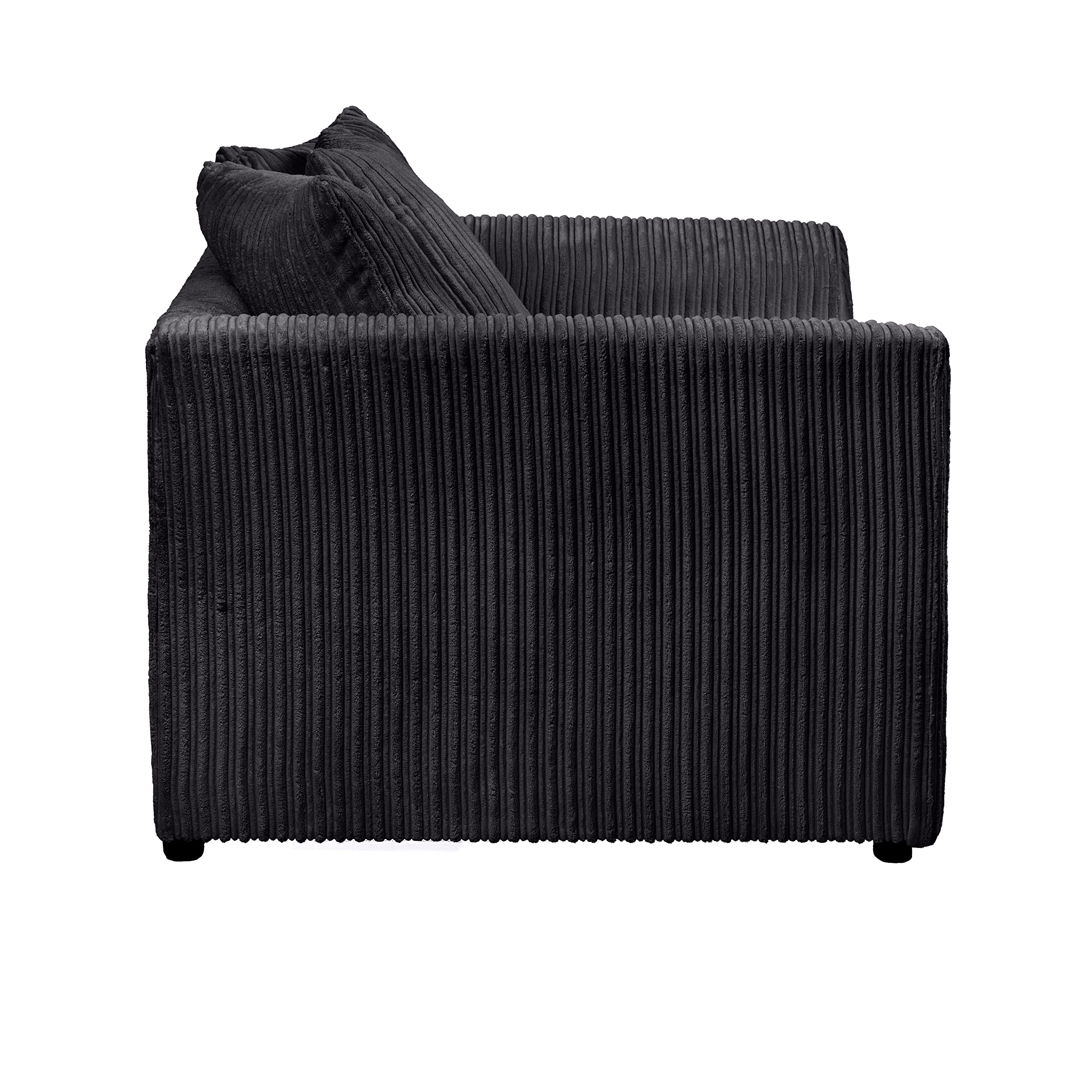 Dylan Jumbo Cord 3+2 Seater Fabric Sofa in Black Dylan Jumbo Cord 3+2 Seater Fabric Sofa in Black - Image 10