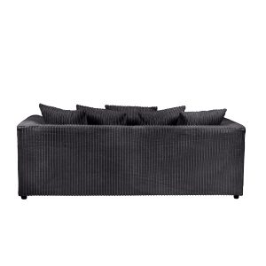 Dylan Jumbo Cord 3+2 Seater Fabric Sofa in Black Dylan Jumbo Cord 3+2 Seater Fabric Sofa in Black - Image 9