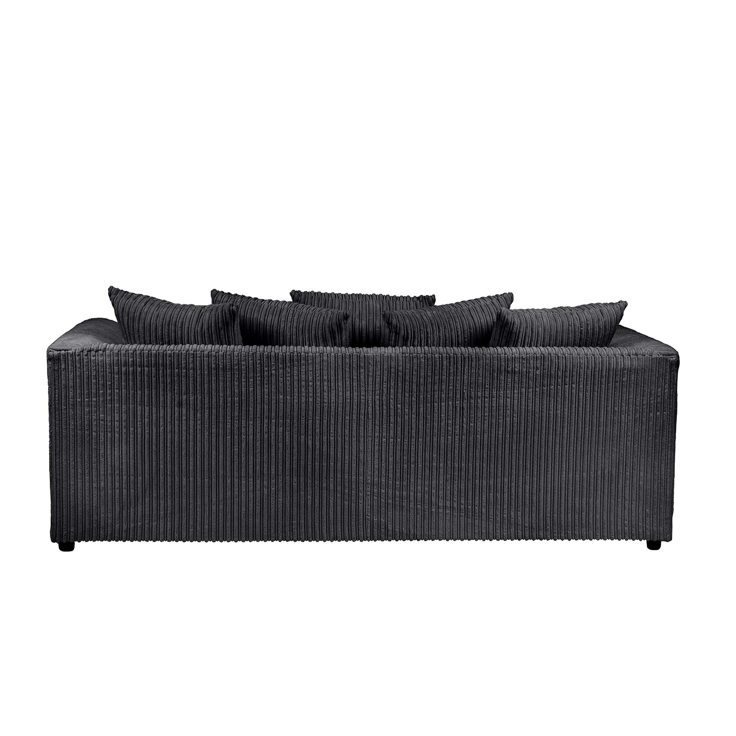 Dylan Jumbo Cord 3+2 Seater Fabric Sofa in Black Dylan Jumbo Cord 3+2 Seater Fabric Sofa in Black - Image 9