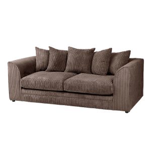 Dylan Jumbo Cord 3+2 Seater Fabric Sofa in Chocolate - Image 6
