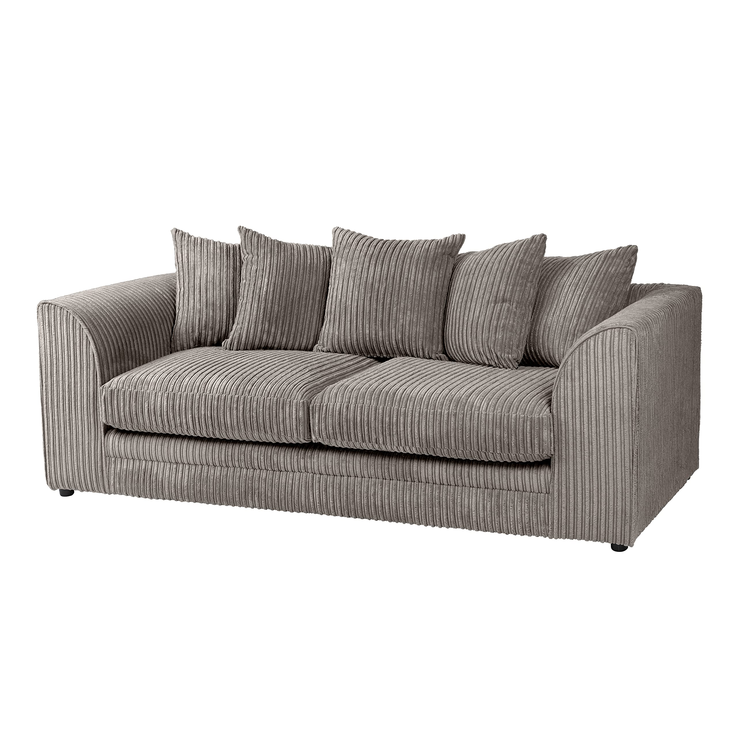 Dylan Jumbo Cord 3+2 Seater Fabric Sofa in Grey Dylan Jumbo Cord 3+2 Seater Fabric Sofa in Grey - Image 4