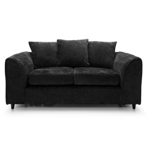 Dylan Chenille 3+2 Seater Fabric Sofa in Black Dylan Chenille 3+2 Seater Fabric Sofa in Black - Image 3