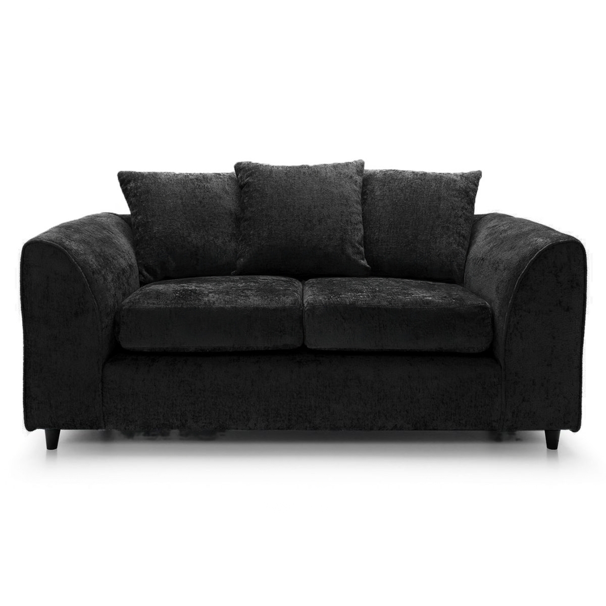 Dylan Chenille 3+2 Seater Fabric Sofa in Black Dylan Chenille 3+2 Seater Fabric Sofa in Black - Image 3