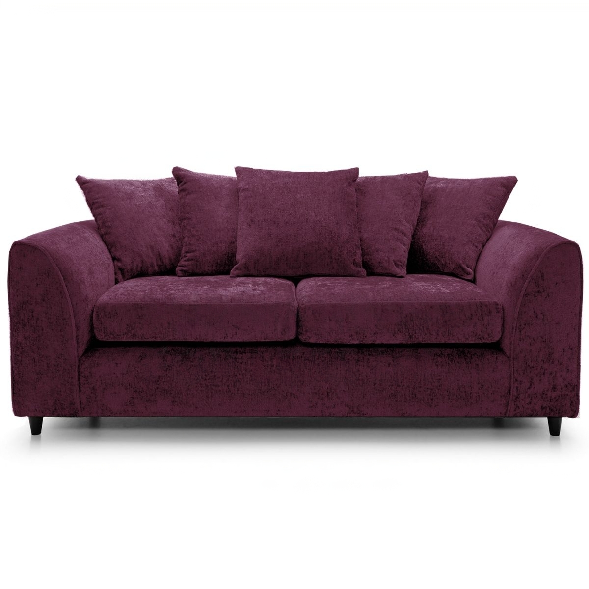 Dylan Chenille 3+2 Seater Fabric Sofa in Aubergine Dylan Chenille 3+2 Seater Fabric Sofa in Aubergine - Image 2